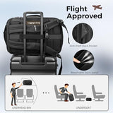 Swissdigital Design Travel Backpack 40L,TSA Friendly Flight Approved Carry-on Hand Luggage,with USB Charging Port Large Weekender Bag Fits 17 Inch Laptop Backpack Black | SD1756-01