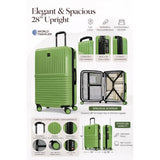World Traveler Dejuno Tonal 28-Inch Polycarbonate Lightweight Hardside Expandable Spinner Luggage Suitcase with TSA Lock - Matcha