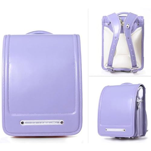 Star-Wind Ransel Randoseru automatic Japanese School bags for boys girls Senior PU leather light weight Rain Cover