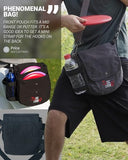 Disc Golf Bag, The ORIGINAL Frisbee Golf Bag, 16oz Waxed Canvas Lightweight Sling, Fits 8-10 Discs, Water Bottle Holder, Belt Loop, Magnetic Double Button Closure (Grey)