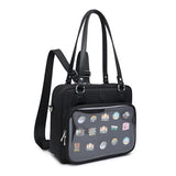 Oxford Ita Bag Crossbody Shoulder Bag Satchel Messenger Backpack Multi-Purpose Pins Display