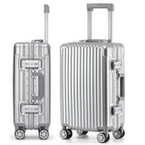 VATILIN 20 Inch Aluminum Frame Hardside Carry On Luggage, Airline Approved Zipperless Lightweight Suitcase with Spinner Wheels & TSA Lock for International Travel & Business, Silver