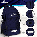 Spalding Basketball Backpack Sports Bag | Large Navy Backpack with Shoe and Ball Compartment | Use for Sport Accessories and Stuff | Basketball Gifts for Sports Players