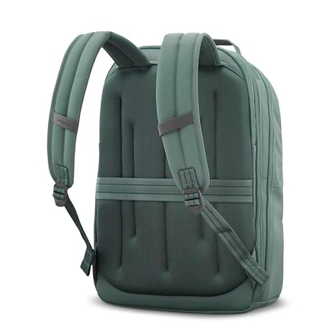 Samsonite Elevation Plus Backpack - Recyclex® RPET Body Fabric With Quick-Access Stash Pocket - Expands 1.5inches - AirTag™ Holder - Laptop Pouch - Cypress Green