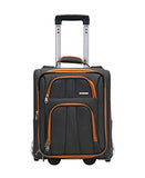 Rockland Polo Equipment Varsity Softside Upright Luggage Set, Charcoal, 4-piece Set (18/22/26/30)