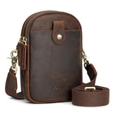 S-ZONE Small Crossbody Bags for Women Trendy RFID Blocking Cross body Bag Leather Cell Phone Wide Strap Shoulder Purses Dark Brown