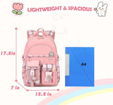 PRLINJSK Girls Backpack,Cute School Backpack for Girls Kids Teens