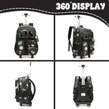 MYHSBYO Rolling Backpacks for Boys School Backpacks with Wheels for Elementary Preschool Students Kids Travel Luggage Suitase for Boys Blake Football