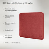 Incase ICON Sleeve with Woolenex - MacBook Air 13 inch M1, 2020, 2019, 2018 & MacBook Pro 13 inch 2019, 2018, 2017, 2016 Case - Fitted MacBook Case, Laptop Sleeve, Hard Cover, Durable (Red Clay)