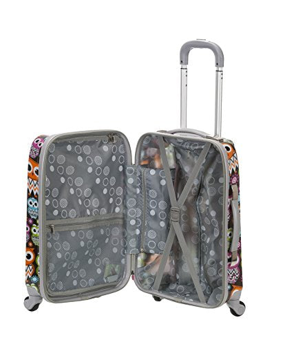 Rockland Departure Hardside Spinner Wheel Luggage, Owl, 2-Piece Set (20/28)