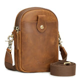 S-ZONE Small Crossbody Bags for Women Trendy RFID Blocking Cross body Bag Leather Cell Phone Wide Strap Shoulder Purses Light Brown