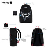 Hurley Unisex-Kids Graphic Backpack, Blue Lazer/Black, One Size