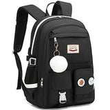 Spotted Tiger School Backpack for Girls Backpack with Lunch Box Anime Bookbag Set School Bag Kawaii Backpacks for Girls Teens (Black)