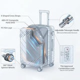 Rosamo 5 Piece Luggage Set Expandable Hardside, 20/24/28in Suitcases with Matching Travel Bags, 22x14x9 Airline Approved Carry On, TSA Lock, Spinner Wheels, ABS+PC