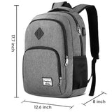 YAMTION Backpack for Men and Women,School Bookbag for Teenager,15.6 inch Laptop Bookbag with USB Charging port for Business Work College Travel Trip