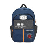 Bioworld Naruto Shippuden Shinobi Symbols Blue 17.5” Adult Commuter Backpack