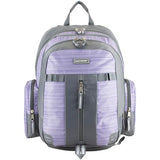 Eastsport Extra Large Backpack Expandable Oversized For Travel Hiking Work Camping Sports Outdoors With Drawstring Bag 18x13.5x9.5 Mochila De Viaje Lilac Stripes