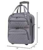 KROSER Carry On Underseat Multi-functional, 16-inch Underseater Lightweight Overnight Suitcase for Men Women, Grey