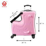 N-A Kids Ride On Suitcase with Wheels, Scooter Luggage for Toddlers Travel, Durable Children's Suitcase for Boys & Girls Ages 2-15 Years