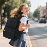 Bluboon Backpack for Girls Kids School Backpacks Bow Quilted Bookbag Multiple Pockets Lightweight 15.6 Laptop Backpack for Elementary Primary Middle School