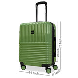 World Traveler Dejuno Tonal 20-Inch Carry-On Polycarbonate Lightweight Hardside Expandable Spinner Luggage Suitcase with TSA Lock - Matcha