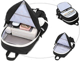 Spotted Tiger School Backpack for Girls Backpack with Lunch Box Anime Bookbag Set School Bag Kawaii Backpacks for Girls Teens (Black)