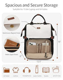 VANKANY Bookbag for Women Laptop Backpack, Teacher Nurse Work Computer Bags with Cup Holder & USB Charger for Travel, School Bag College Back Pack for Girls, BlackWhiteBrown