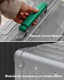 Varyleap All Aluminum Carry On Luggage 22x14x9 Airline Approved; Hard Shell Carry On Suitcase, Zipperless Luggage with Spinner Wheels for Business Trave (Silver, 20in)
