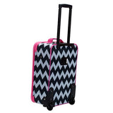 Rockland Fashion Softside Upright Luggage Set, Expandable, Pink Chevron, 2-Piece (14/19)