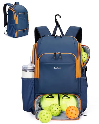 sportsnew Waterproof Pickleball Bag Men Women W/Shoe Compartment Fence Hook | Backpacks4Less