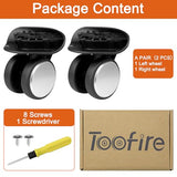 Toofire Wheels for Samsonite Freeform Hardside, Replacement Kit for Carry On Spinner Luggage (2 Pack)