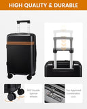 LOVEVOOK Hard Shell 24 Inch Carry On Luggage with Removable Lining,Large Capacity Carry On Suitcase with Wheels Lock,Lightweight Airline TSA Approved Checked Luggage for Men Women Travel Business Trip