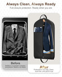 MISSLO 43"+65" Garment Bags for Travel 2 Packs Gown Dress Bag for Hanging Clothes with Suit Bags for Closet Storage Waterproof Garment Covers Long Wedding Dress Storage, Black