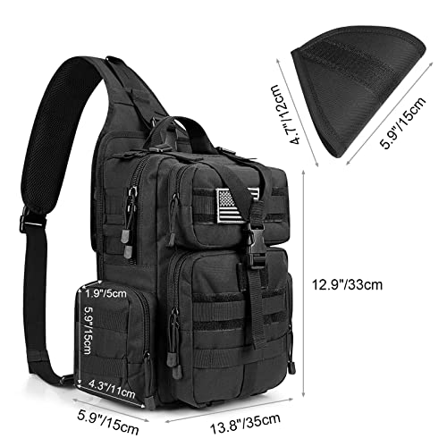 G4Free Large Tactical EDC Sling Bag, Adjustable Holder Backpack for Men