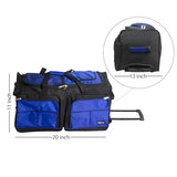 Dejuno 20-inch Carry-on Rolling Duffle Bag - Blue