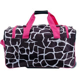 Rockland unisex-adult Rolling Duffel Bag, Pink Giraffe, 22-Inch