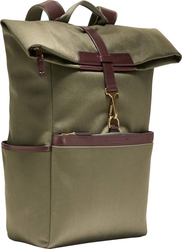 Cole Haan Men's Backpack - Judson Brushed Twill Fashion Backpack, Olive Green/Madiera