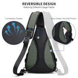 WITZMAN Sling Bag for Men Casual Crossbody Bag with USB Charging Port