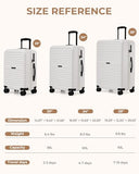 LONG VACATION Luggage Sets, PC Lightweight Suitcase with Spinner wheels, 3 Piece Luggage Set with TSA Lock, Hard shell Suitcase Set, Checked Travel Suitcase (White, 3 Piece Set)