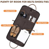 Carry On Garment Bag for Business Travel S-ZONE Canvas Leather Men Suit Cover