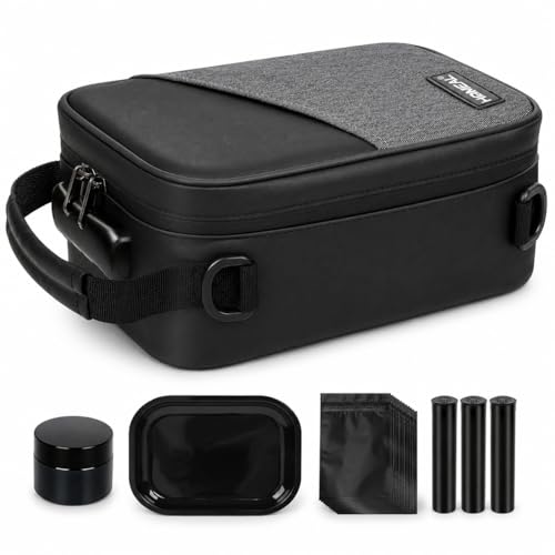 HOMEAL Smell Proof Bag with Lock, Odor Control Storage Kit, Black