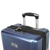 World Traveler Dejuno Monarch 20-Inch Carry-On Lightweight Hardside Polycarbonate Expandable Spinner Luggage with TSA Lock - Iron Blue