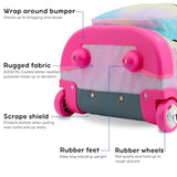J World Sunrise Kids Rolling Backpack with Wheels for Girls Boys, Roller Bookbag for School, 18 x 13 x 9 Inches, Aurora