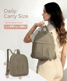 VASCHY Small Backpack for Women, Lightweight Travel Purse for Women, Waterproof Mini Backpack for Hiking, Work & Daily Use – Nylon Casual Daypack Handbag Brown