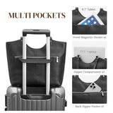 S-ZONE Leather Tote Bag for Women Work Travel Shoulder Bags Designer Purses with Zipper
