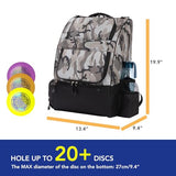 KGMCARE Disc Golf Backpack Camouflage with 20+ Disc Capacity Carry Golf Bag Two Side Storage Pockets Disc Golf Backpack Bag Discs Not Included (Snow Camo)