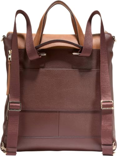 Cole Haan Women's Backpack - The Essential Leather Fashion Backpack, Hickory/Dark Caramel