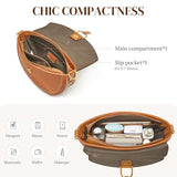 S-ZONE Crossbody Bags for Women Top Grain Leather Shoulder Bag Small Cross Body Purse with Adjustable Wide Strap Cognac