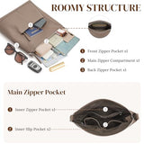S-ZONE Leather Crossbody Bags for Women RFID Blocking Travel Purse Designer Shoulder Handbags Adjustable Strap