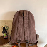 AFGWK Vintage Canvas Backpack for Women - Grunge Hippie Cute Boho School Backpack - Casual Y2K Aesthetic - Coffee